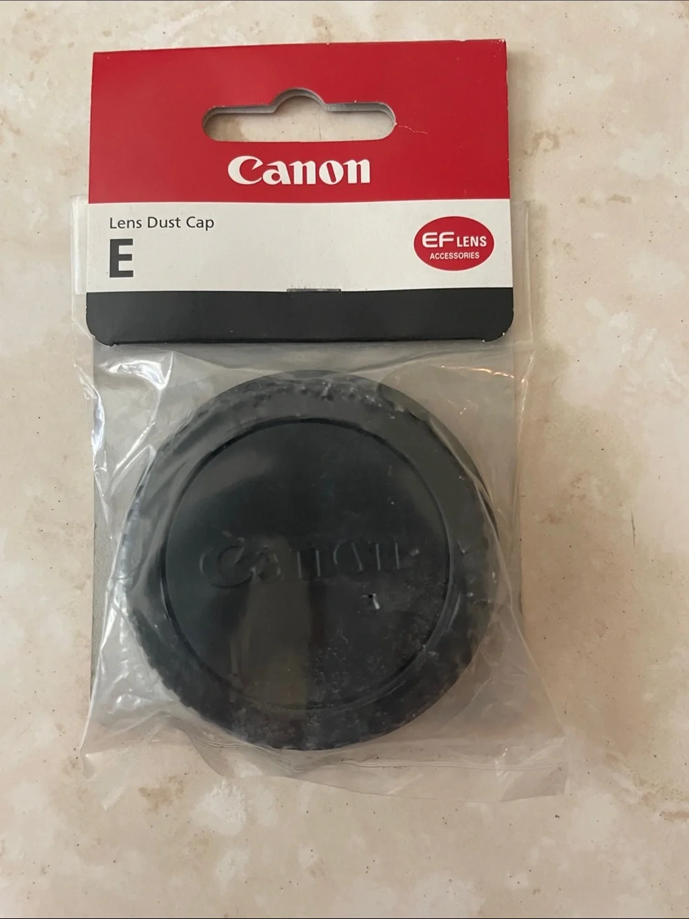 Canon Black Lens Dust Cap E with Retail Card